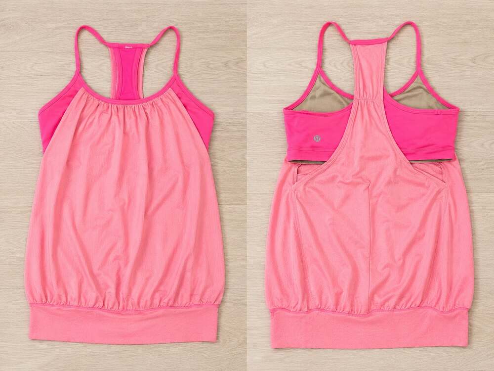 Lululemon No Limits Tank Top with Built-in Bra Hot Pink Sz 4